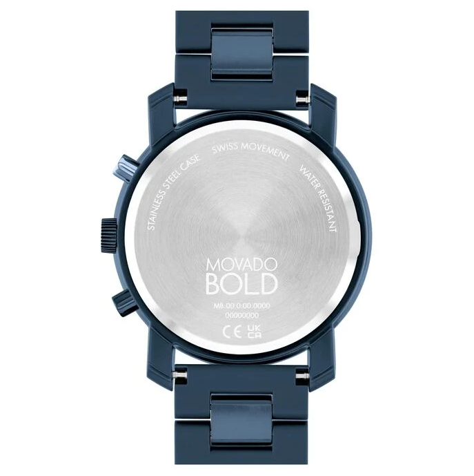 MOVADO 3601066 CHRONOGRAPH DIAL BLUE STAINLESS/COMPOSITE BRACELET MENS WATCH