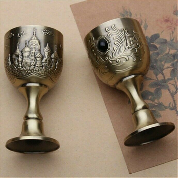 Copper Tarot Chalice Wine Goblet Cups Wicca Altar Vintage Retro Divination Props