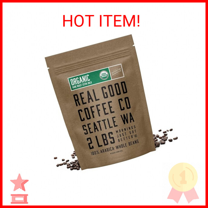 Real Good Coffee Company - Whole Bean Coffee - Organic Dark 