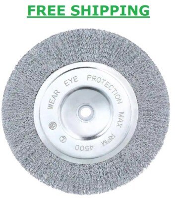 Wire Wheel Brush 8 Inch Coarse Metal Polishing Tool Bench Grinder Accessory