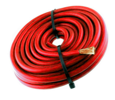 4 Gauge Copper Red Power Marine Grade Stranded Soft Wire with 4 AWG Terminals