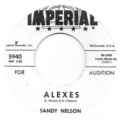 SANDY NELSON Alexes on Imperial PROMO surf 45 HEAR