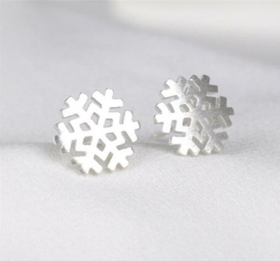 Adorable Silver SP Snowflake Stud Earring