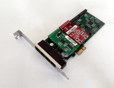Atcom AXE400P-11 4 Port Analog PCI-E Asterisk Card with 1 FXS 1 FXO