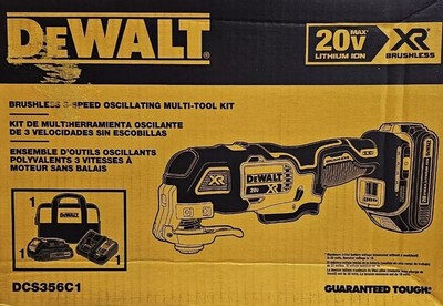 DeWalt 20V Max XR Brushless 3-Speed Cordless Oscillating Multi-Tool Kit DCS356C1