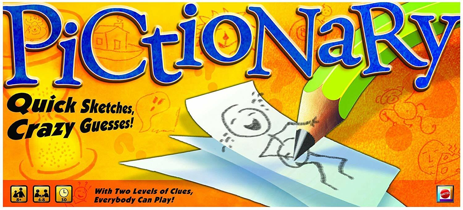 Pictionary Board Game, 2010 Yellow Edition, Mattel, New and Sealed, Christmas Gift Classic Toys