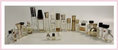 Vtg Empty Glass Perfume Bottles LOT OF 24 Hermes/Jean Patou/Givenchy/Lanvin/More