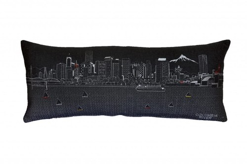 Декоративная подушка для поясницы 35 Black Portland Nighttime Skyline