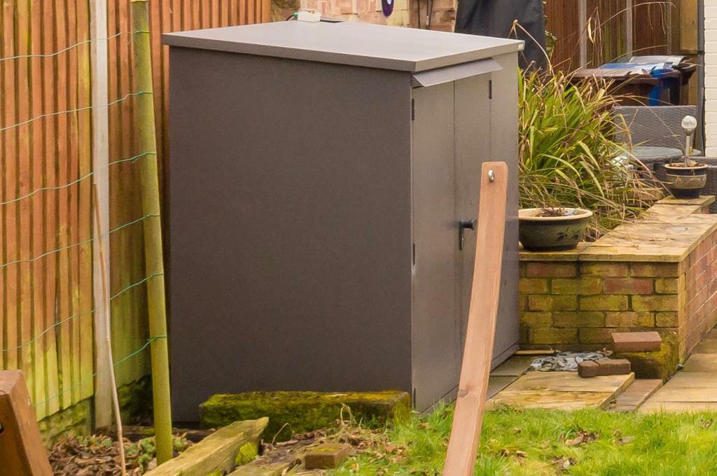 Asgard Brown Metal Secure Bike Storage Shed - up to 3 
