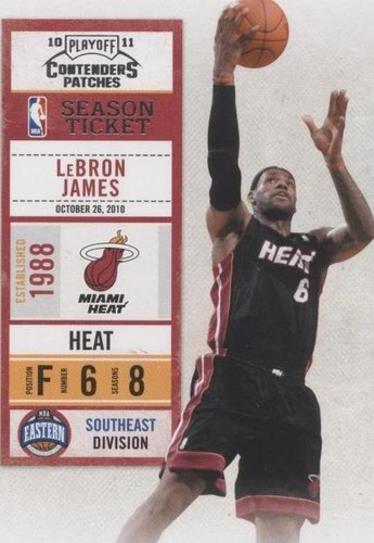 2010-11 Playoff Contenders Patches - LeBron James #93