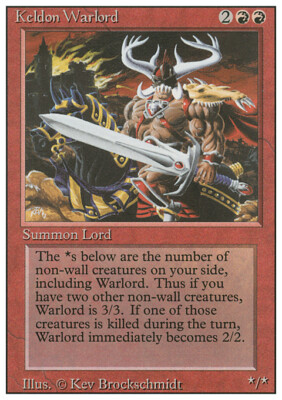 MTG Magic the Gathering Keldon Warlord (160/306) Revised Edition MP