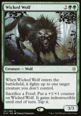 Magic the Gathering MTG Wicked Wolf (181p) Throne of Eldraine Promos   LP