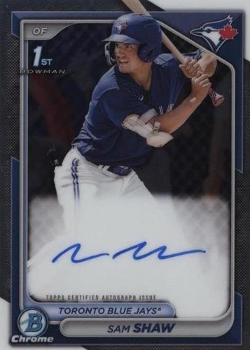 SAM SHAW 2024 BOWMAN CHROME 1ST AUTOGRAPH REFRACTOR AUTO 376/499 