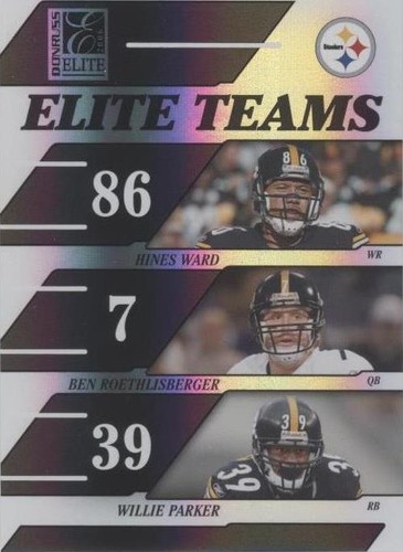 2006 Donruss Elite Ben Roethlisberger Hines Ward Willie Parker #ET-19
