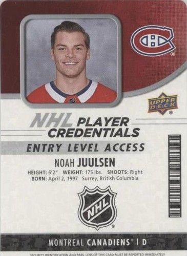 2018-19 Upper Deck MVP - Noah Juulsen #NHL-NJ