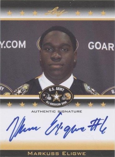 2012 Leaf U.S. Army All-American Bowl Markuss Eligwe #TA-UE1