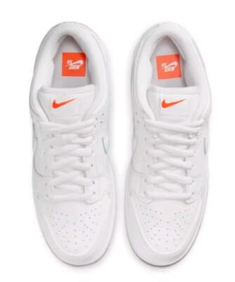 Nike SB Dunk Low Pro ISO Triple White | Mens Size 10 | NEW 2024 Orange Label   