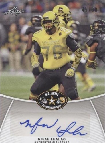 2014 Leaf U.S. Army All-American Bowl Nifae Lealao #BA-NL1