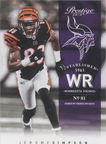 2012 Playoff Prestige Jerome Simpson #41