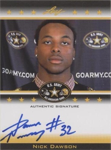 2012 Leaf U.S. Army All-American Bowl Nick Dawson #TA-ND1