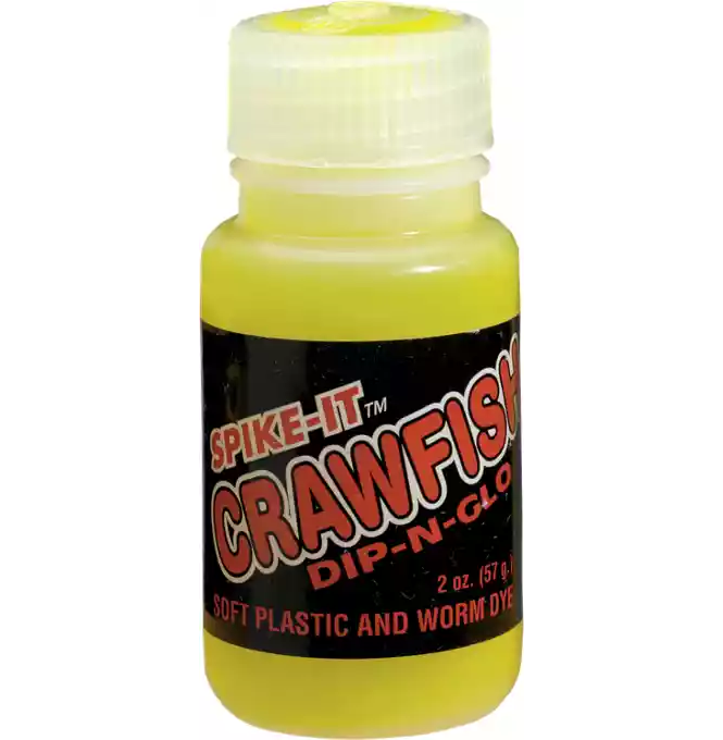 SpikeIt 2oz DipNGlow Soft Plastic Lure Dye Chartreuse Crawfish Scent