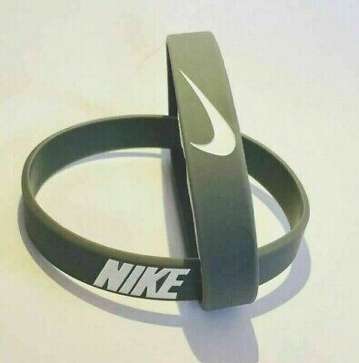 Nike Baller Band Silicone Rubber Bracelet Dark Gray White Elite Series AF1 BEST 