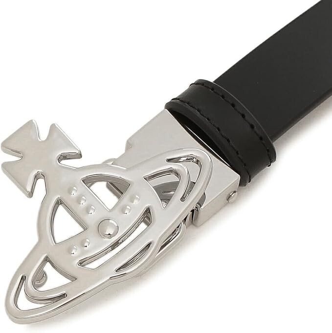Pre-owned Vivienne Westwood Orb Buckle Belts Color Black Silver Men's From Japan Rz