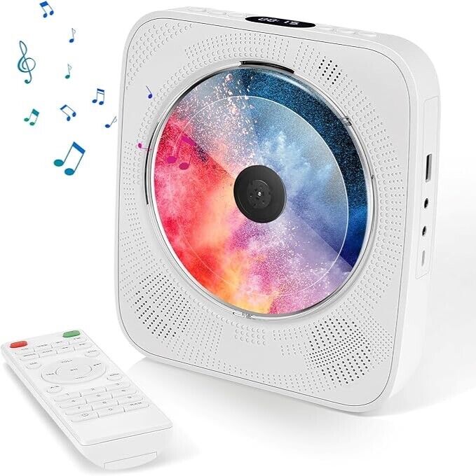 Portable Cd Player With Bluetooth, Wall Music Cd Player, Built-In Hi-Fi Speakers