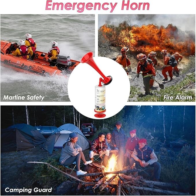 12 '' Air Horn Pump Hand Push Loud Noise Maker for Parties Sports Events Prank