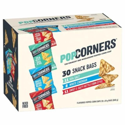 PopCorners Flavoured Chips Variety Pack, 30×28g / 1oz,  Imported From Canada