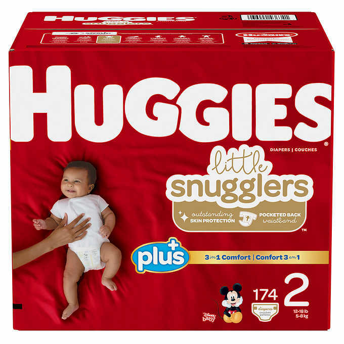 Size 2 Huggies Little Snugglers Baby Diapers,12-18l bs, 174 