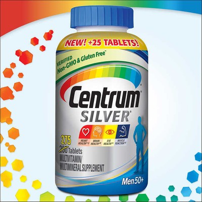 Centrum Silver Men 50+ 275 Tablets Multivitamin Multimineral NEW!