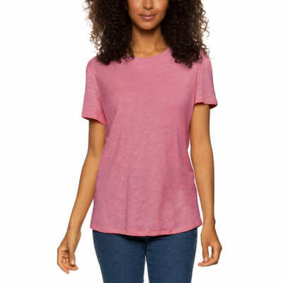 Felina Ladies' Slub Crew Tee Soft Jersey T-Shirt Crewneck Relaxed Fit B43