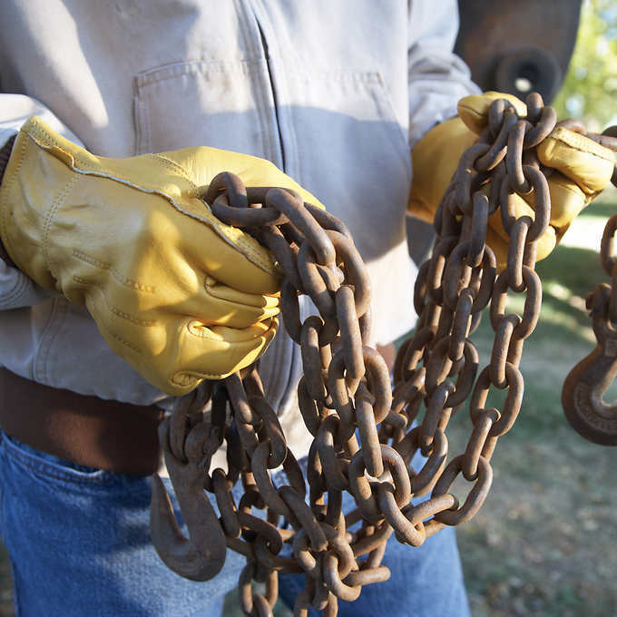6 Paris Wells Lamont Men's Leather Work Gloves 100% Cowhide Leather, NEW