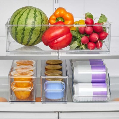 iDesign 4 Pc Pantry Kitchen Frige Bin Storage Set