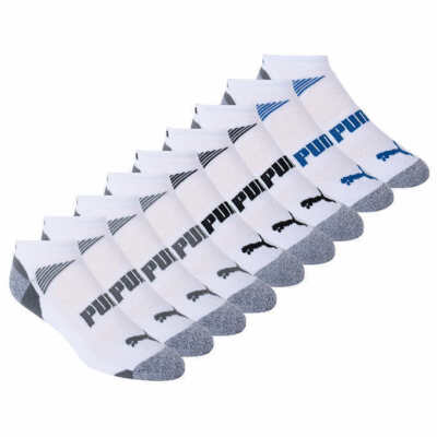 Up for sale 5 or 10 Pair Men PUMA Men's No Show Sock Black or White