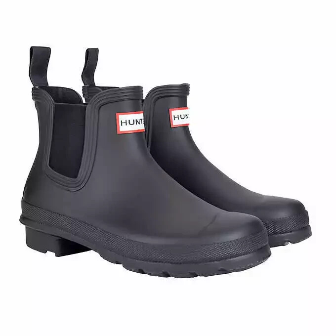 Hunter Ladies Original Chelsea Rain Boot, Black, New in Box