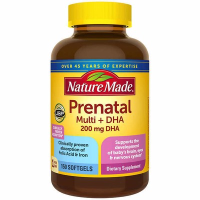 Prenatal Multi + DHA Nature Made 150 Softgels Multivitamin 250 mg DHA Exp11/25+