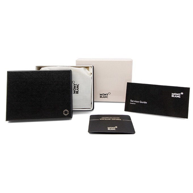 Pre-owned Montblanc Westside Genuine Italian Leather Bifold 6cc Card Wallet Purse For Men In Black