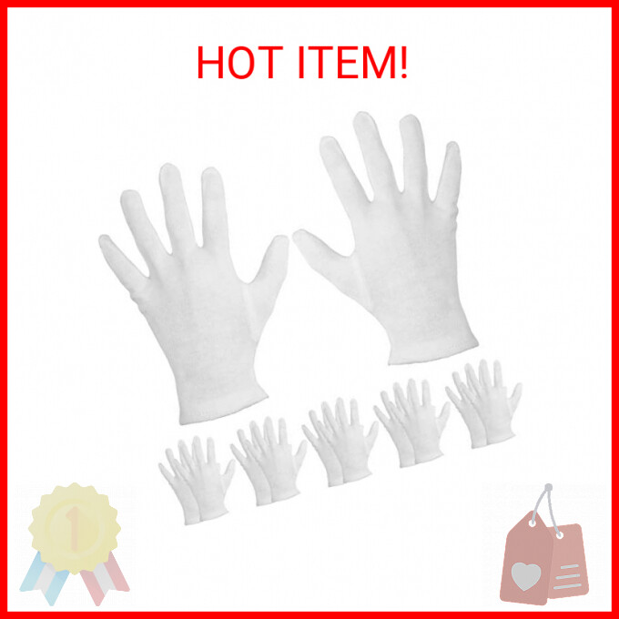 Mudder 6 Pairs Cosmetic Gloves Hand Spa Gloves for Moisturizing, White (L Size)