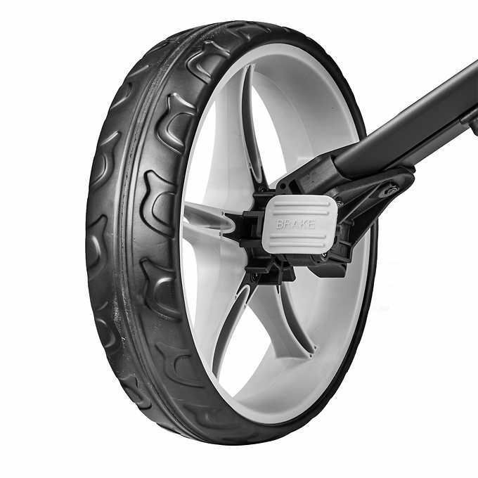 USED Caddytek Lite Auto +360 3 Wheel Golf Cart Swivel Red Blue Gray Cup/Umbrella