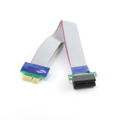 PCI-Express PCI-E 1X Riser Card Ribbon Extender Extension Flex Relocate Cable