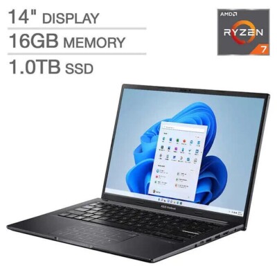 New ASUS VivoBook M1405YA-IS74 14'' WUGXA IPS Laptop AMD Ryzen 7 7730U 16GB 1TB