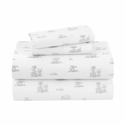 WelHome 320 Thread Count 4-piece Cotton-rich Sheet Set, King, Mushroom