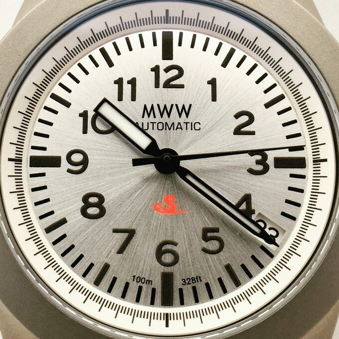 Pre-owned Manchester Watch Works Mww Rattler Field Watch Seiko Sus Homage Titanium