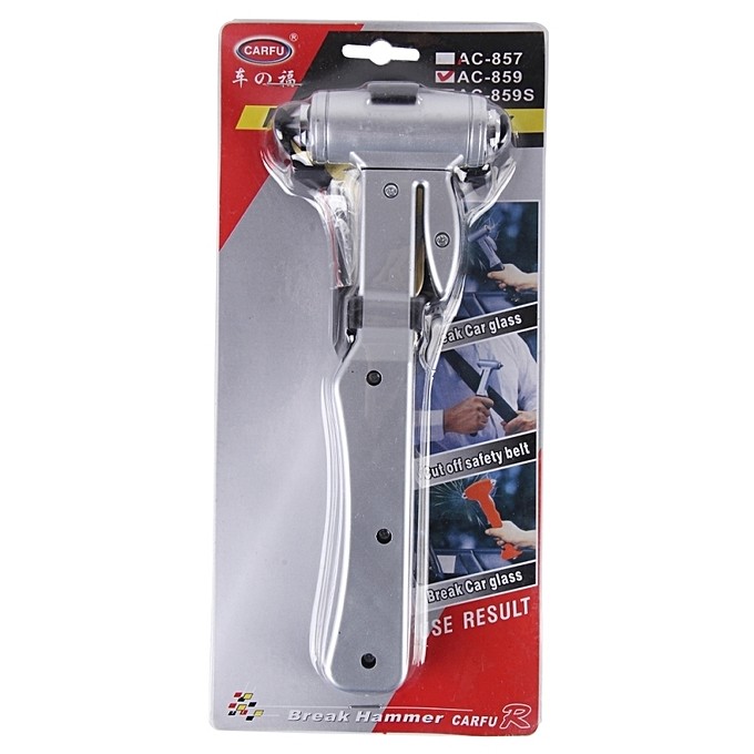 Martello Di Emergenza SalvaVita Ac-859 Rompivetro Taglia Cintura Sicurezza  linq