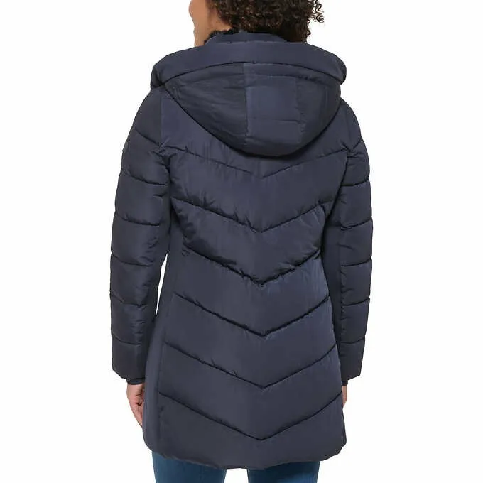 Andrew Marc Women's Mixed Media Hooded Puffer Walker Jacket