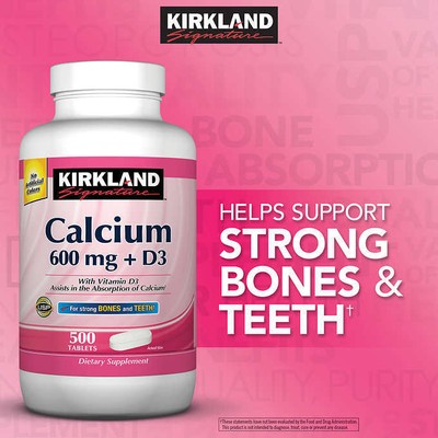 Calcium & Vitamin D3, 500 tablets, Kirkland Signature, FREE SHIPPING*,...