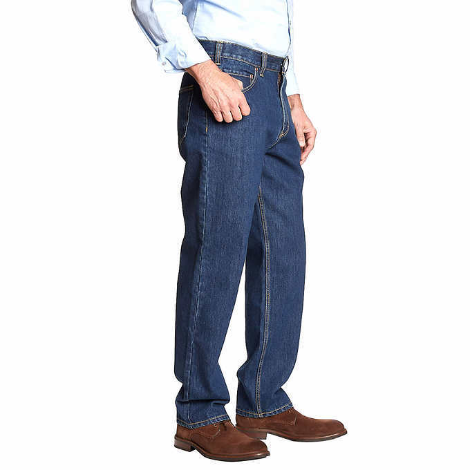 Kirkland Signature Mens Relaxed Fit Cotton Blue Heavy-Duty Jeans Pants Pick Size