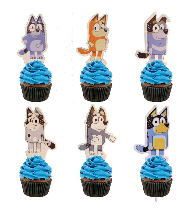 24pc Bluey Cupcake Toppers Birthday Party Decoration